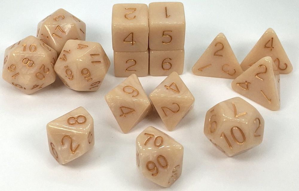Role4Initiative 15-set Marble Latté/Brown Dice Role 4 Initiative