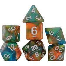 Sirius Dice 7ct Polyhedral Dice Set - Persimmon Punch Dice Sirius Dice   