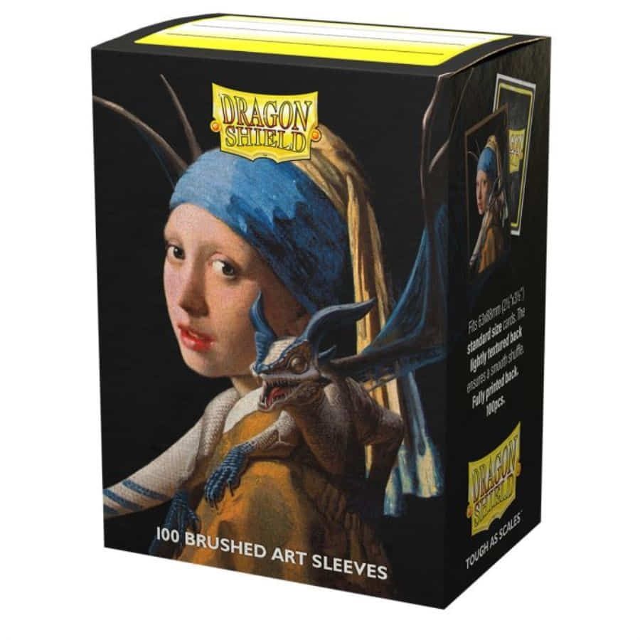 Dragon Shield 100ct Standard Size Brushed Art Sleeves Girl with the Pearl Earring Supplies Arcane Tinmen   