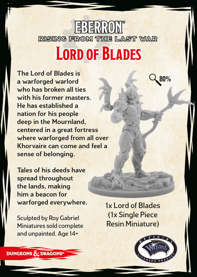 D&D Collector's Series Miniatures Eberron: Rising from the Last War Lord of Blade Miniatures Gale Force Nine