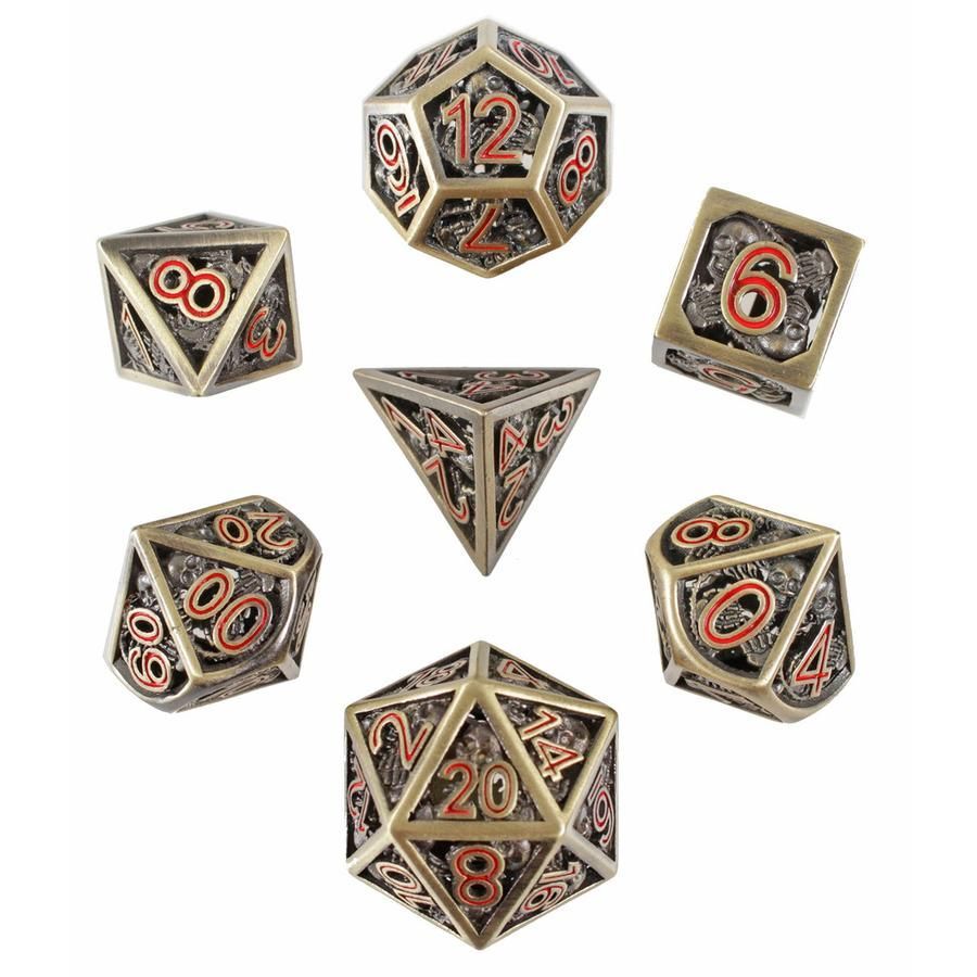 Forged Dice 7ct Hollow Polyhedral Metal Dice Set - Grim Fate Dice Forged Dice Co