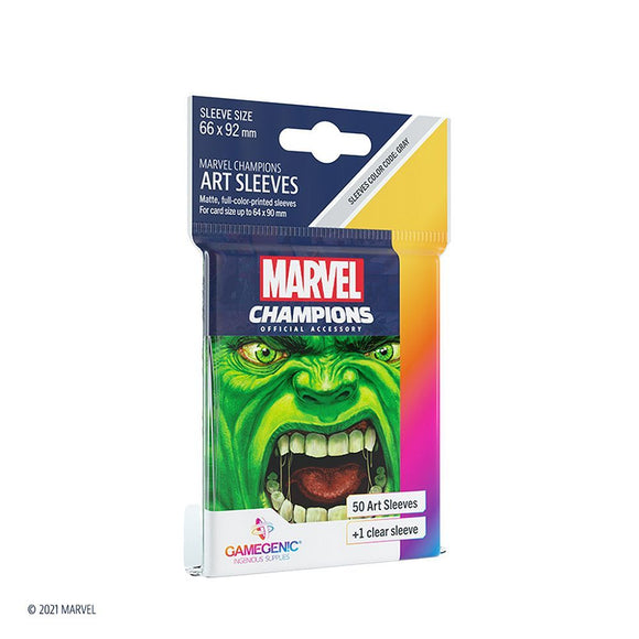Gamegenic 50ct Standard Size Card Sleeves Marvel Champions Hulk (15004)  Asmodee   