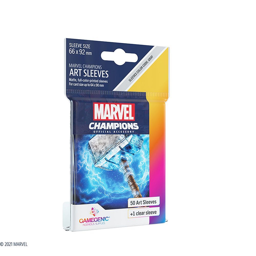 Gamegenic 50ct Standard Size Card Sleeves Marvel Champions Thor (15012)  Gamegenic   
