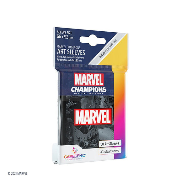 Gamegenic 50ct Standard Size Card Sleeves Marvel Champions Black (15013)  Asmodee   
