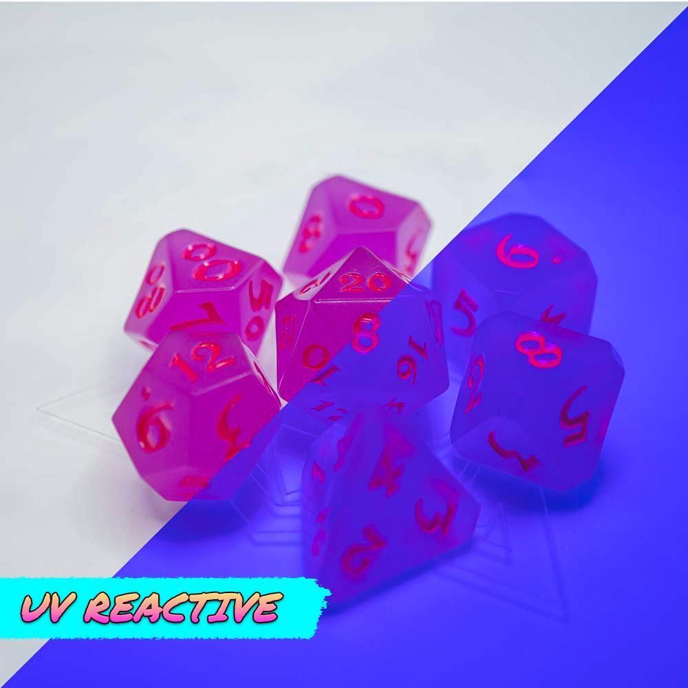 Dice Hard Dice 7ct Polyhedral Dice Set AfterDark Avalore Purple Rain Dice Die Hard Dice