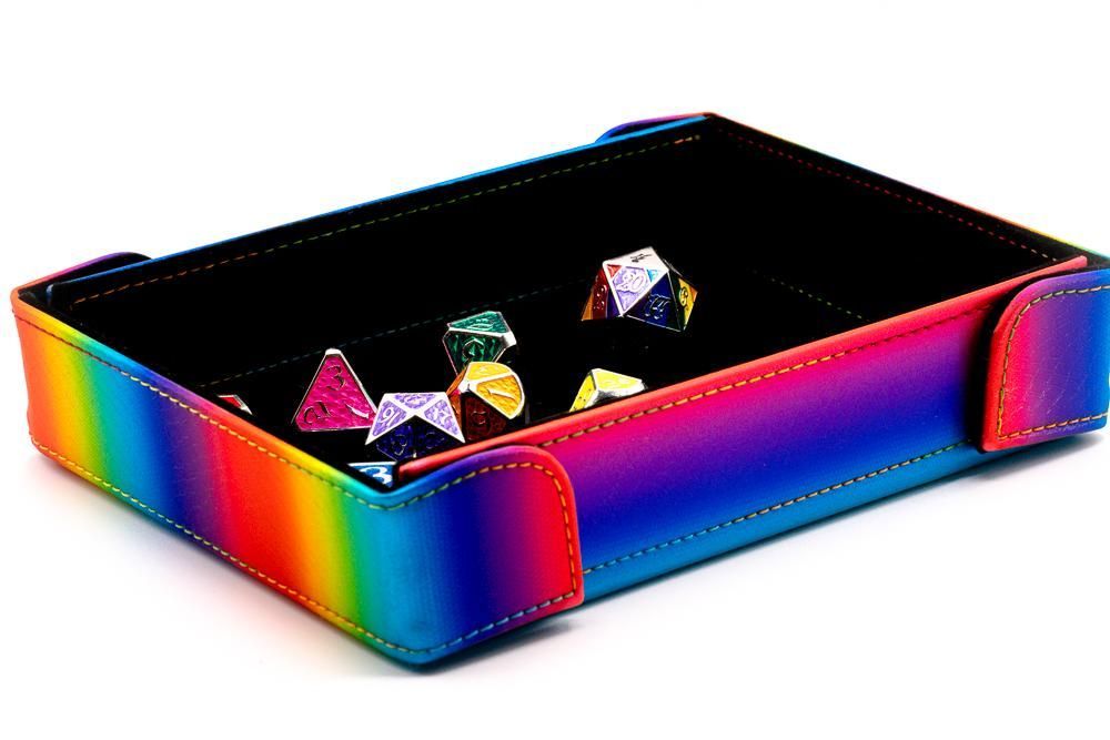 Die Hard Dice Rectangle Magnetic Dice Tray - Rainbow Dice Die Hard Dice