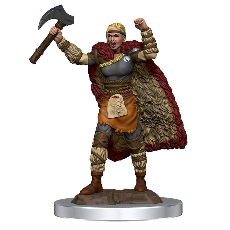D&D Icons of the Realms Premium Prepainted Miniature Female Human Barbarian (93052) Miniatures WizKids