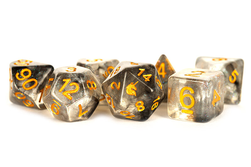 Metallic Dice Games Unicorn Rouge Rage 7ct Polyhedral Dice Set Dice FanRoll by Metallic Dice Games