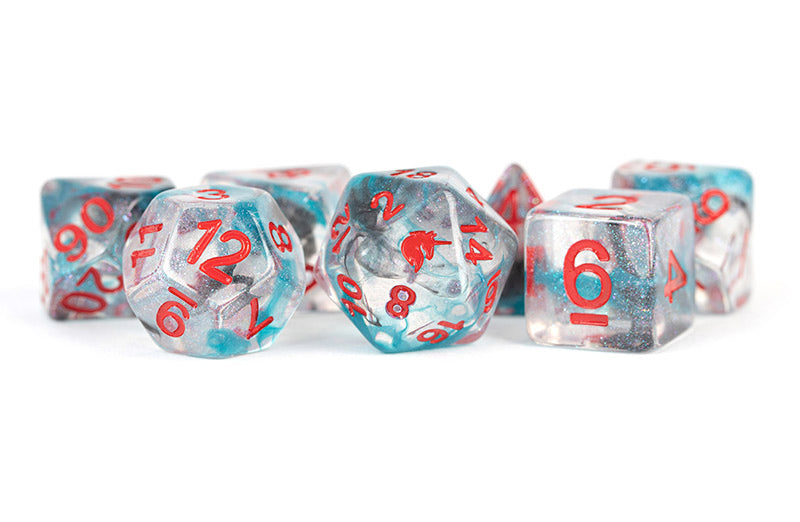 Metallic Dice Games Unicorn Battle Wounds 7ct Polyhedral Dice Set Dice FanRoll by Metallic Dice Games