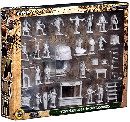 WizKids Deep Cuts Unpainted Miniatures: Townspeople & Accessories Miniatures WizKids   