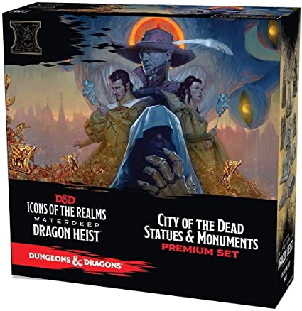 D&D Icons of the Realms - Waterdeep Dragon Heist: City of the Dead Statues & Monuments Premium Set Miniatures WizKids   
