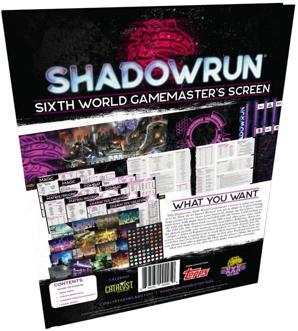 Shadowrun 6E Gamemaster Screen Role Playing Games Catalyst Game Labs   