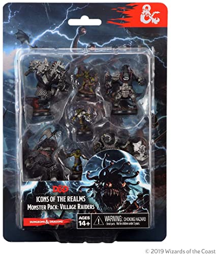 Dungeons & Dragons Fantasy Miniatures: Icons of the Realms Monster Pack - Village Raiders Miniatures WizKids   