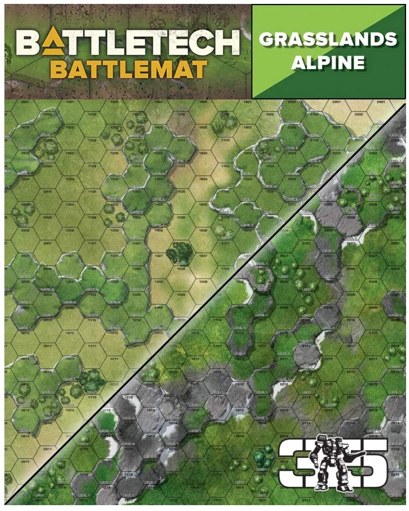 BattleTech: Battlemat Grasslands/Alpine RPG Maps Catalyst Game Labs   