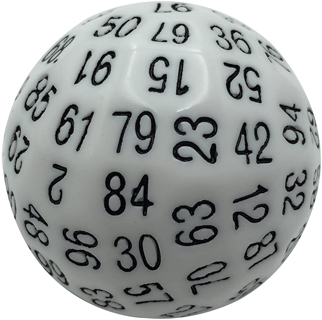 Single D100 White Dice Foam Brain Games