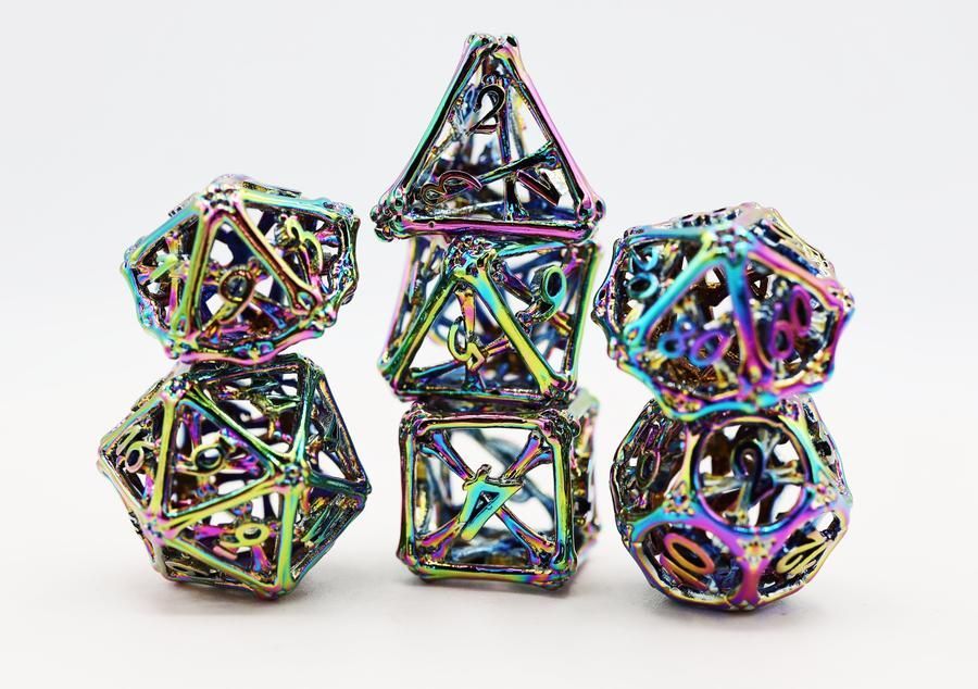 Foam Brain 7ct Metal Polyhedral Dice Set - Hollow Mystic Bones Dice Foam Brain Games