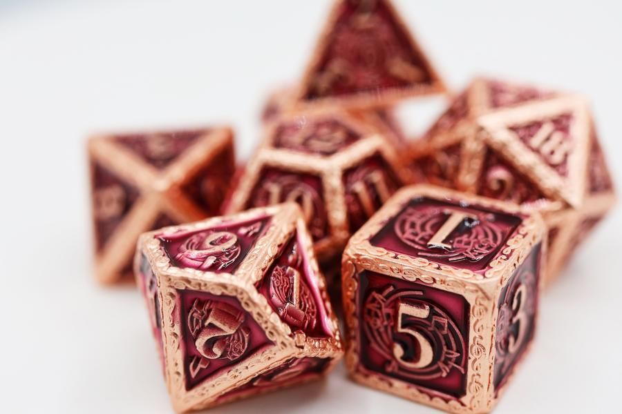 Foam Brain 7ct Metal Polyhedral Dice Set - Bardic Song Allegro Dice Foam Brain Games