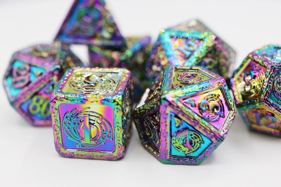 Foam Brain 7ct Metal Polyhedral Dice Set - Bardic Song Concerto Dice Foam Brain Games