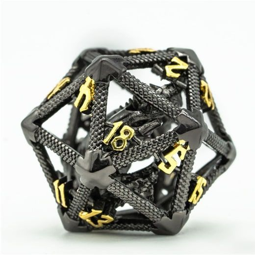 Foam Brain Metal Hollow Dragon Keep D20 - Night  Foam Brain Games   