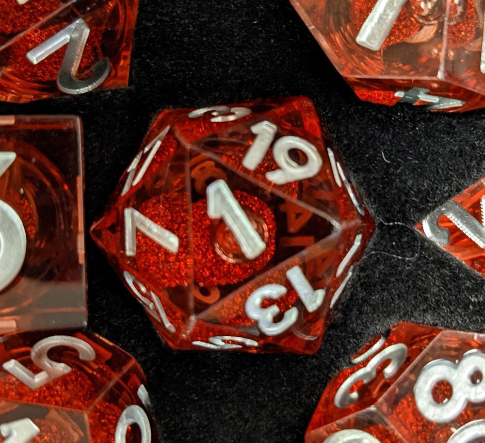 Metallic Dice Games Elixir Dice Single Liquid Core D20 - Red Dice FanRoll by Metallic Dice Games