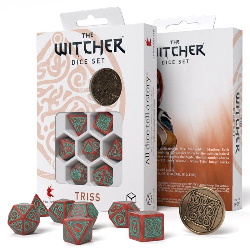 Q-Workshop 7ct Polyhedral Dice Set The Witcher Triss Merigold Fear Dice Q Workshop   