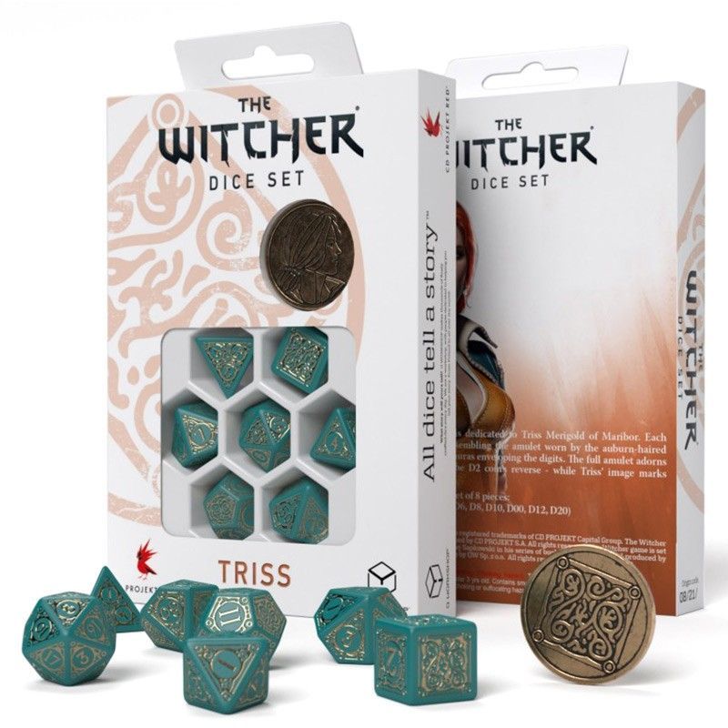 Q-Workshop 7ct Polyhedral Dice Set The Witcher Triss Beautiful Healer Dice Q Workshop   