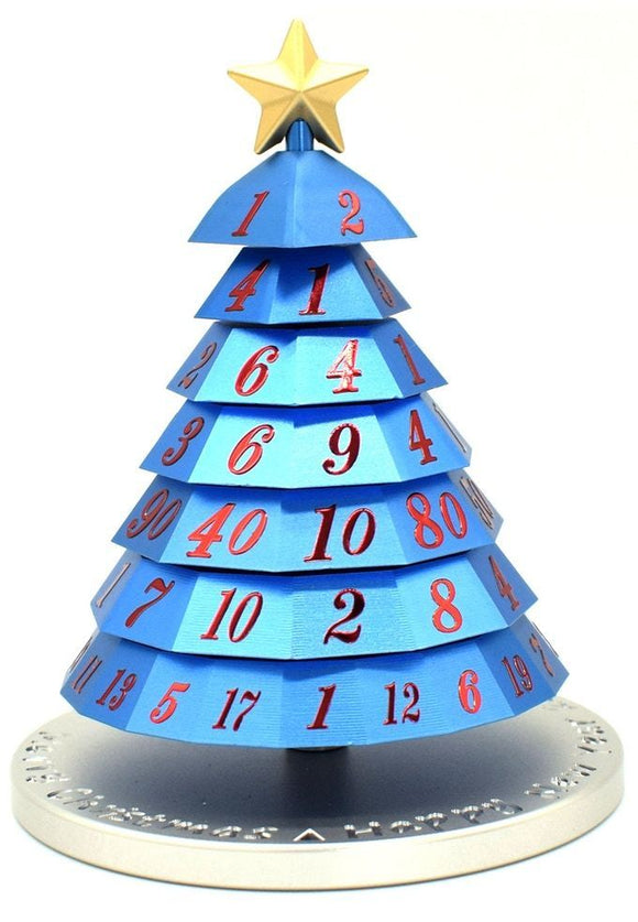 Christmas Tree Dice Blue with Red Font  Common Ground Games   
