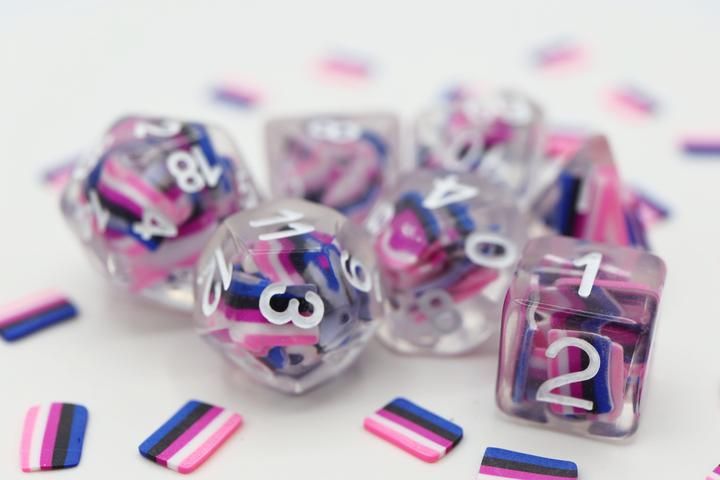 7ct Pride Genderfluid Dice Dice Foam Brain Games