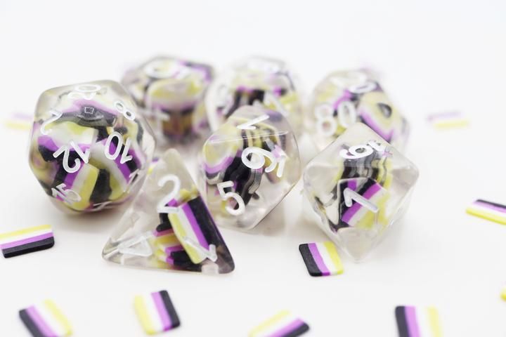 7ct Pride Non-Binary Dice Dice Foam Brain Games