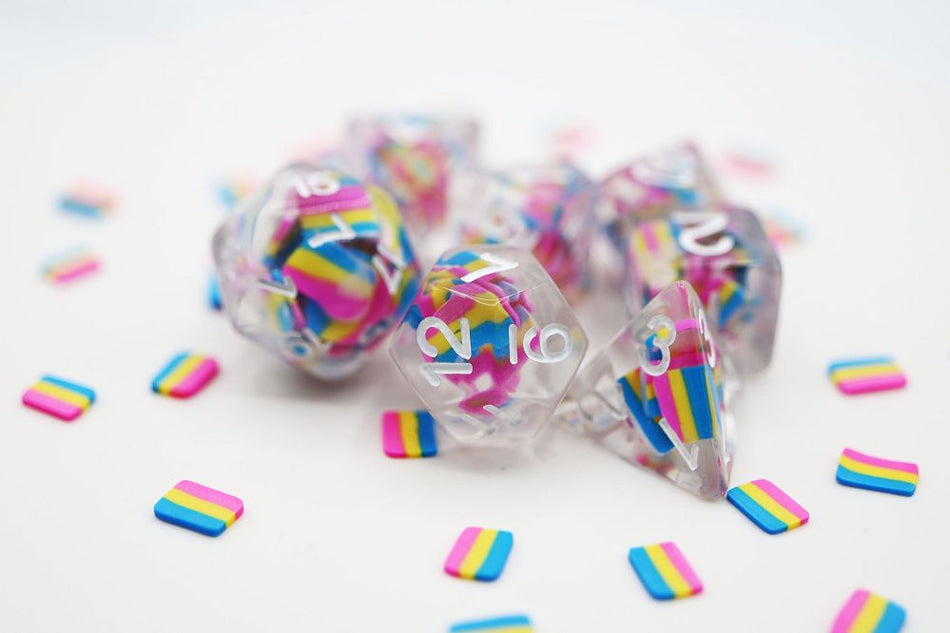 7ct Pride Pansexual Dice Dice Foam Brain Games