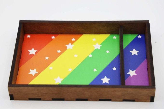 Chrom Rainbow Dice Tray Supplies Foam Brain Games