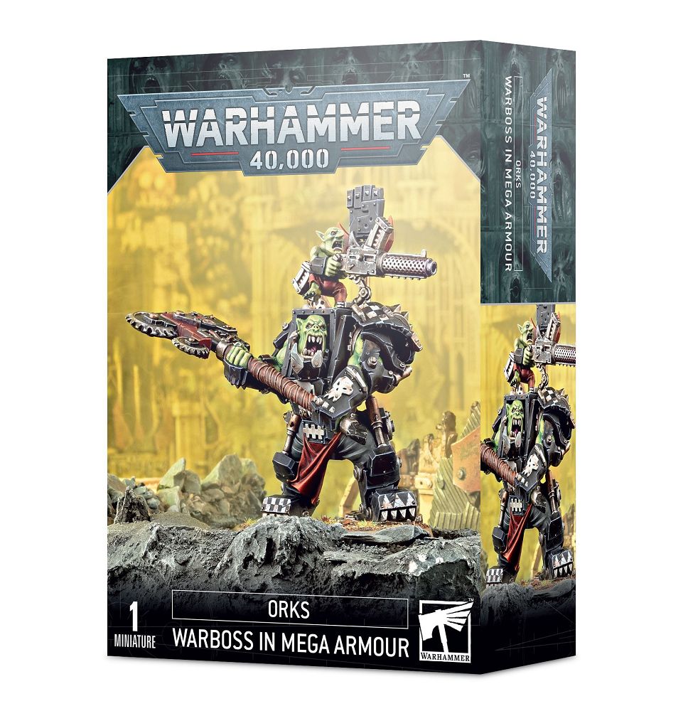 Warhammer 40K Orks: Warboss in Mega Armour Miniatures Games Workshop   
