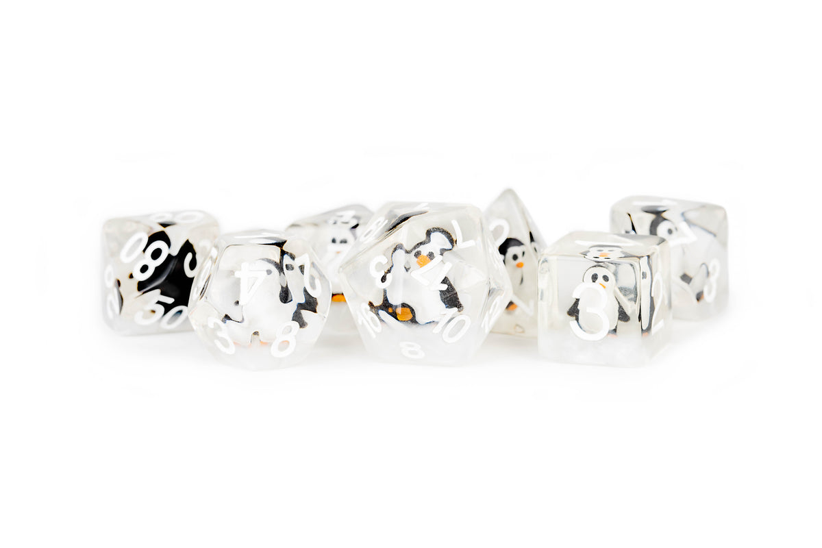 Metallic Dice Games 7ct Polyhedral Dice Set - Penguin Dice FanRoll by Metallic Dice Games   