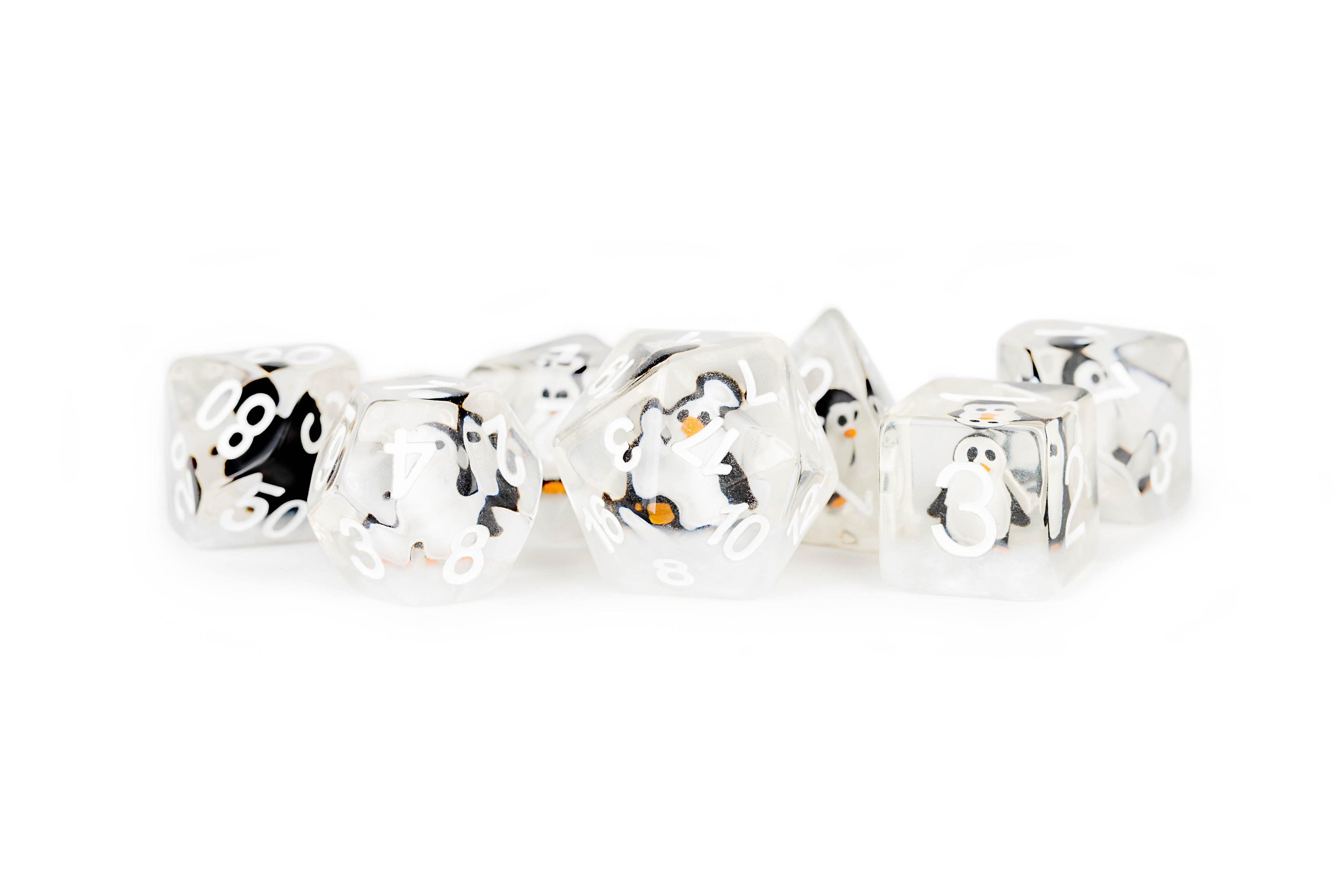 Metallic Dice Games 7ct Polyhedral Dice Set - Penguin Dice FanRoll by Metallic Dice Games   