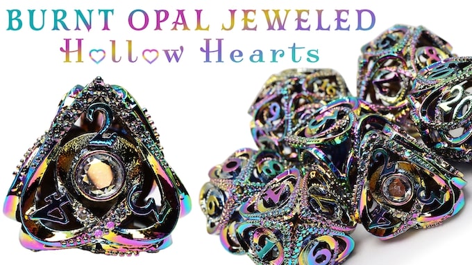Burnt Opal Jeweled Hollow Hearts 7Set  Foam Brain Games   