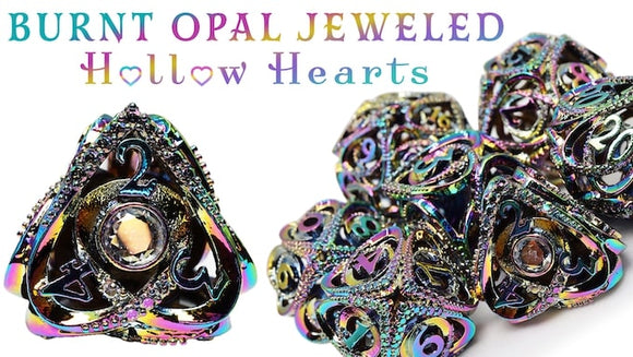 Burnt Opal Jeweled Hollow Hearts 7Set  Foam Brain Games   