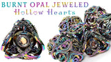 Burnt Opal Jeweled Hollow Hearts 7Set  Foam Brain Games   