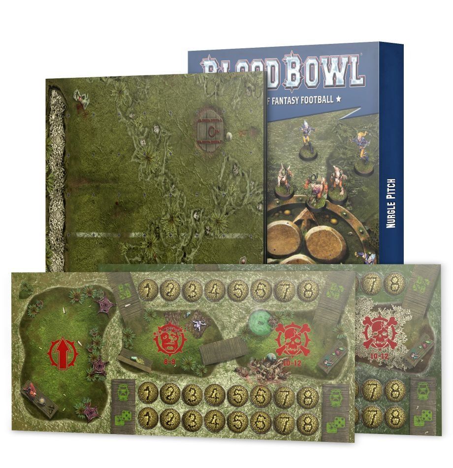 Blood Bowl Nurgle Team Team: Double-Sided Pitch & Dugouts Miniatures Games Workshop   