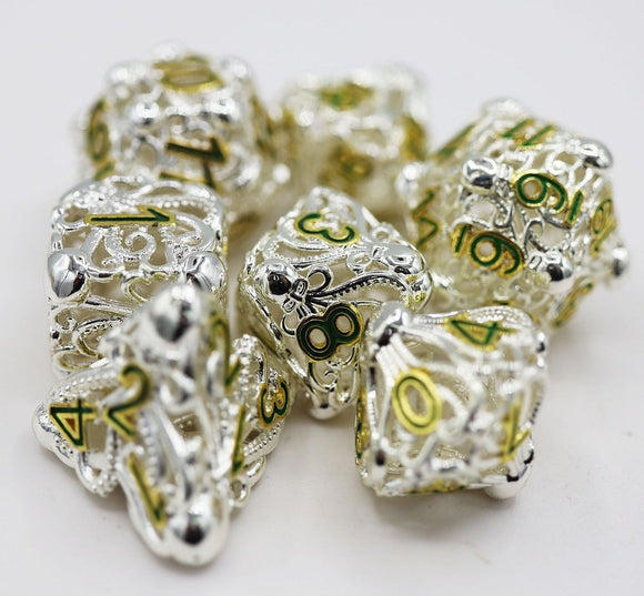 Foam Brain 7ct Metal Dice Set - Celestial Mind Eater Dice Foam Brain Games