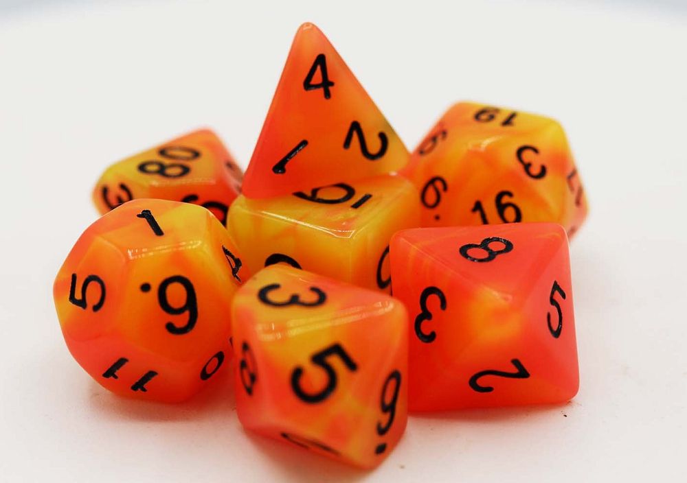 Foam Brain 7ct Resin Glow in the Dark Dice Set - Arcturus Dice Foam Brain Games