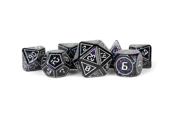 Metallic Dice Games 7ct Polyhedral Dice Set - Framed Void  FanRoll   