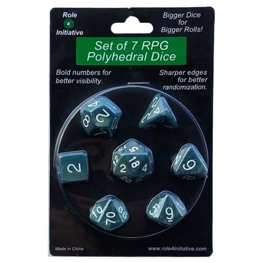 Role4Initiative 7ct Diffusion Shimmer Sea Dragon White Dice Set Dice Role 4 Initiative