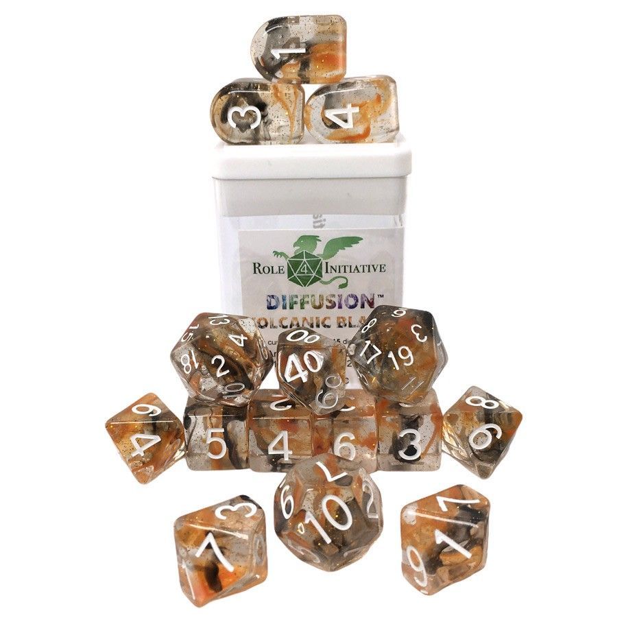Role4Initiative 15ct Diffusion Volcanic Dice Set Dice Role 4 Initiative   