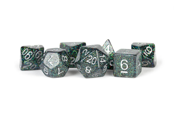 Metallic Dice Games 7ct Polyhedral Dice Set - Astro Mica Dice FanRoll by Metallic Dice Games   
