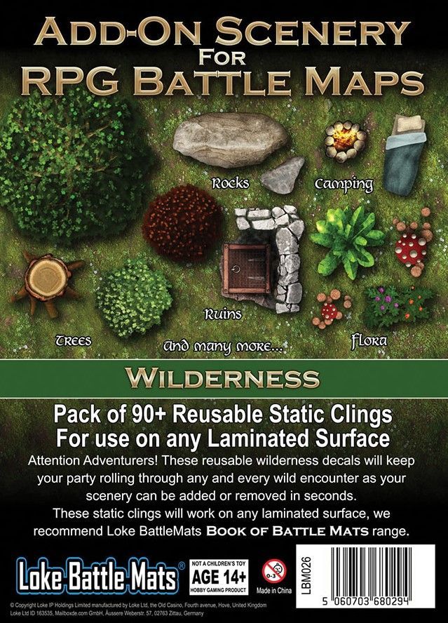 Add-On Scenery for RPG Battle Maps: Wilderness RPG Maps Loke Battle Mats   