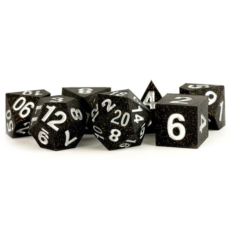 Metallic Dice Games 7ct Silicone Sharp Edge Polyhedral Dice Set - Scatter Dice FanRoll by Metallic Dice Games   