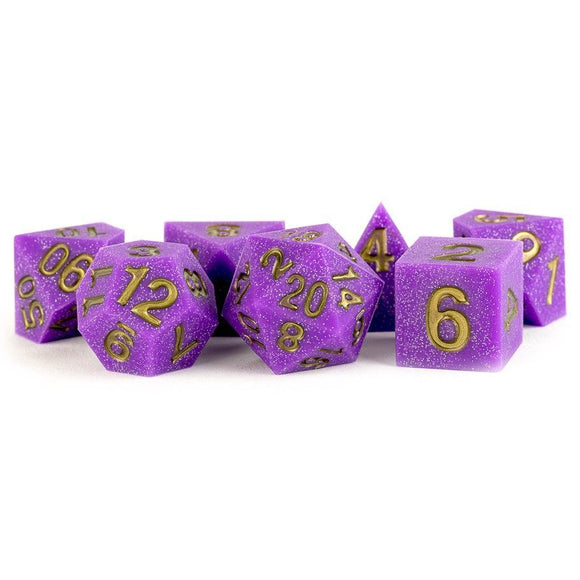 Metallic Dice Games 7ct Silicone Sharp Edge Polyhedral Dice Set - Regal Dice FanRoll by Metallic Dice Games