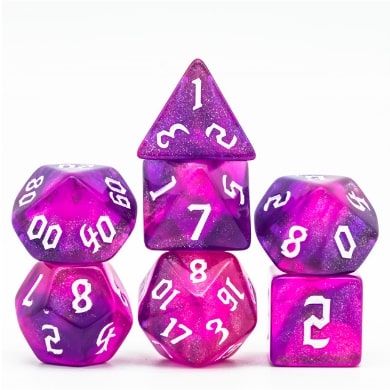 Foam Brain 7ct Polyhedral Dice Set Gravity Elemental Dice Foam Brain Games