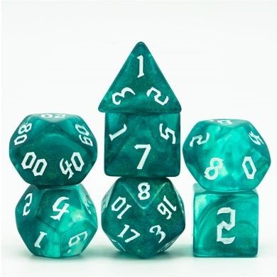 Foam Brain 7ct Polyhedral Dice Set Ocean Elemental Dice Foam Brain Games