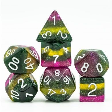Foam Brain 7ct Polyhedral Dice Set Poison Swamp Dice Foam Brain Games